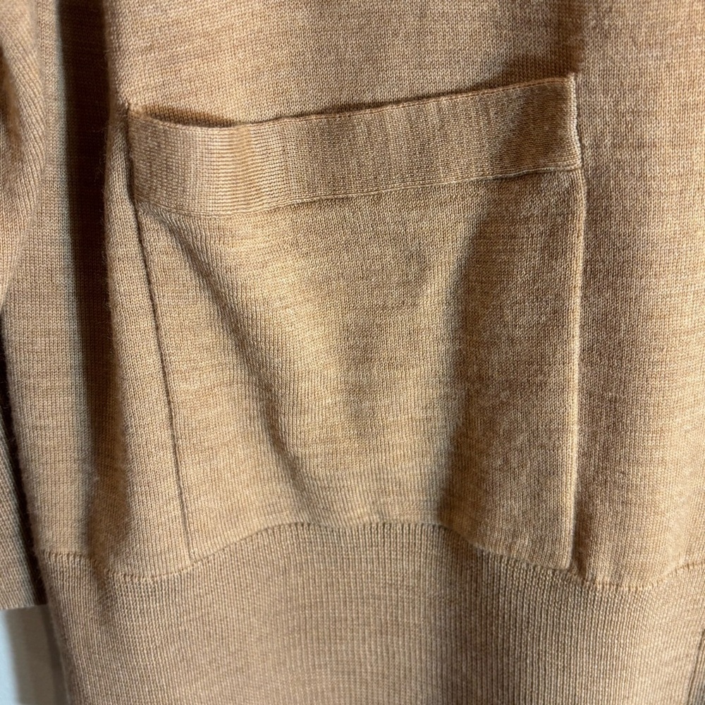 HUDSON Sz M Cashmere Classic Cardigan with Patch Pockets Long Sleeve Long Line - Picture 4 of 8